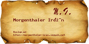Morgenthaler Irén névjegykártya